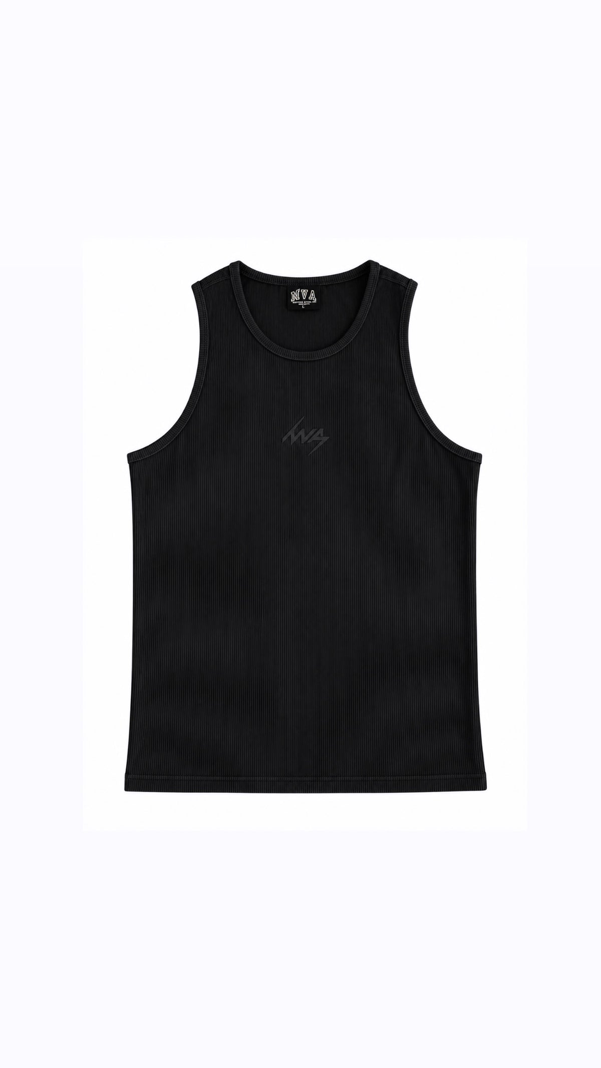 Black ribbed tank