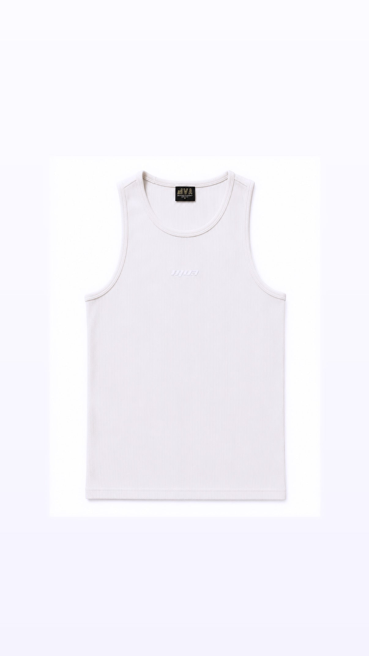 Fitted waffle tank off white