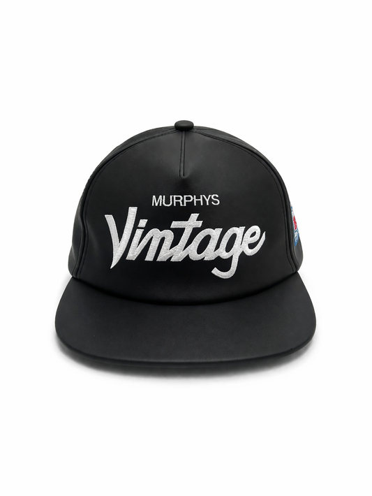 Premium leather script strap back