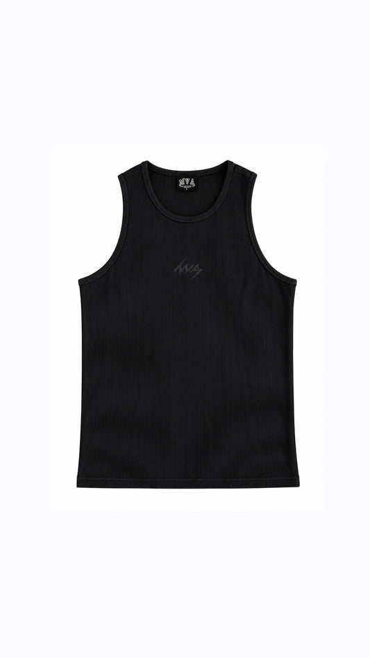 Black ribbed tank