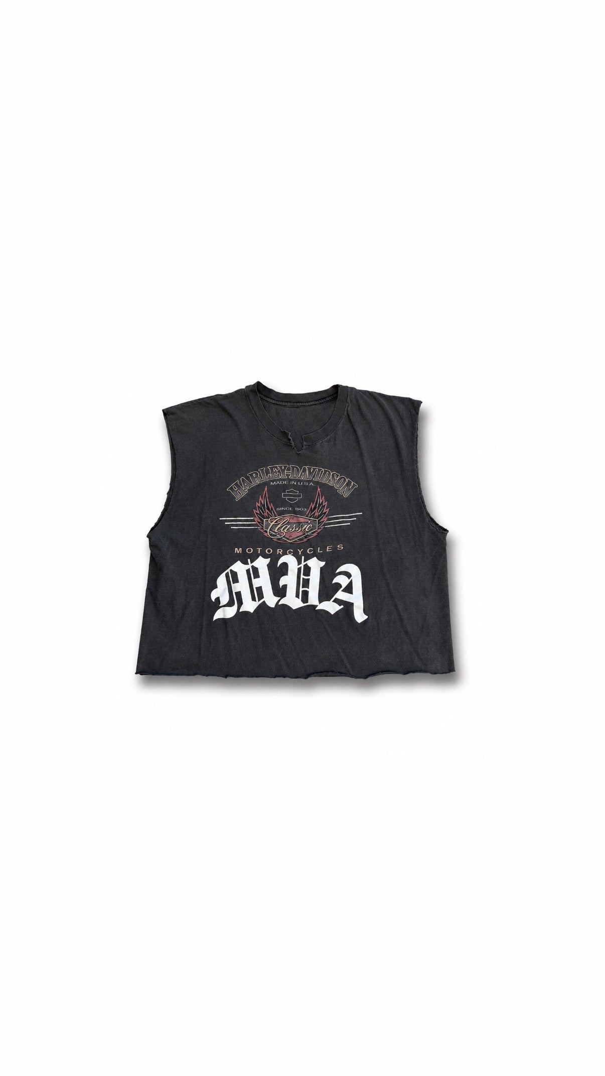 Custom cropped Harley muscle tank XL