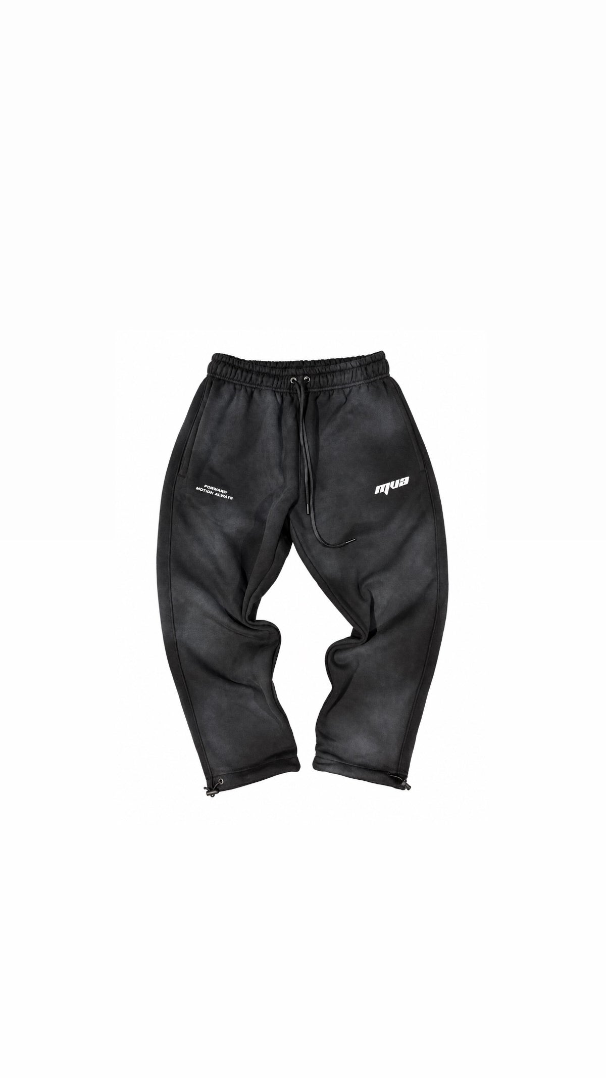 Faded black track pants small