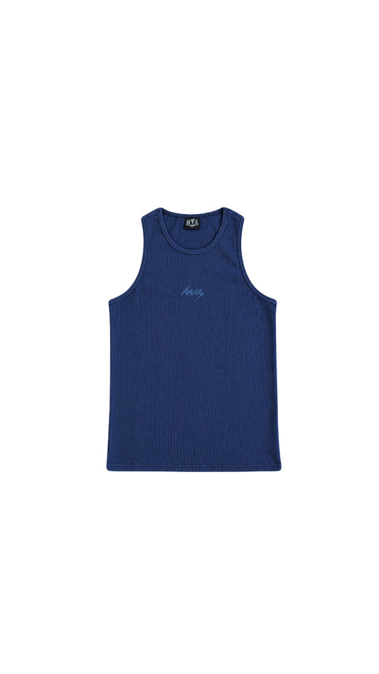 True blue ribbed tank