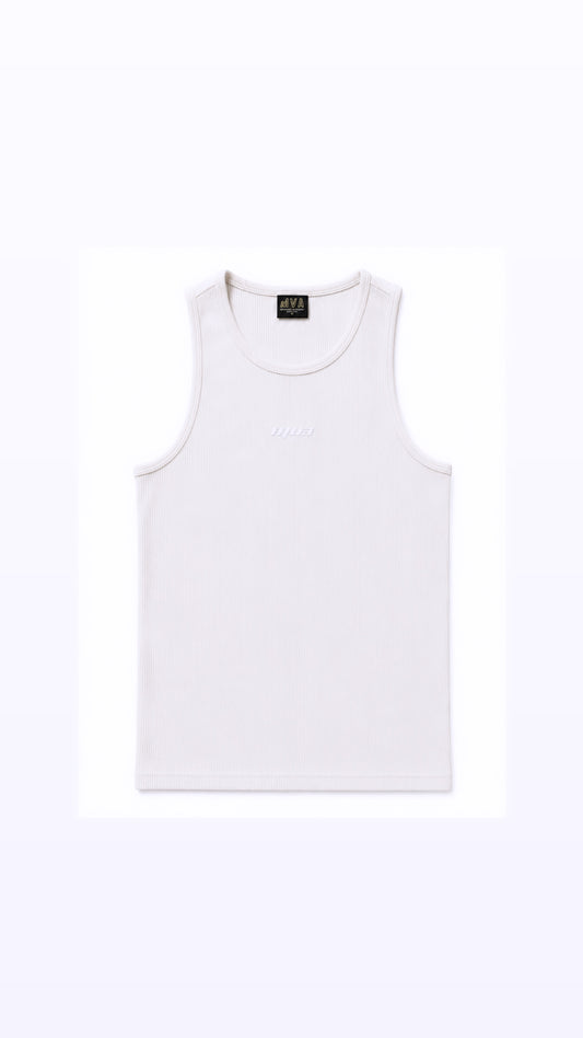 Fitted waffle tank off white